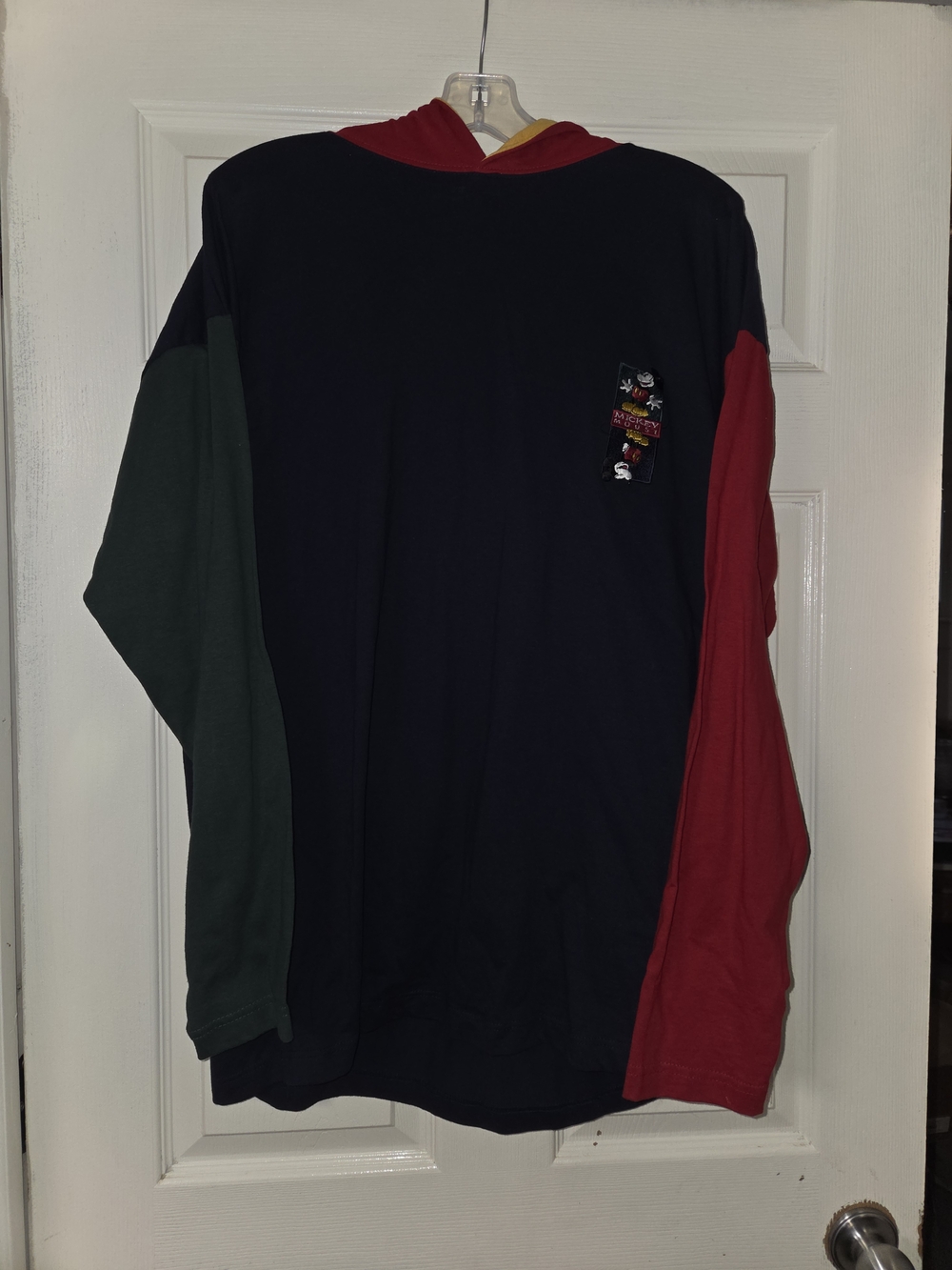 Disney Originals Vintage Colorblock Hooded Long Sleeve Tee L/xl EUC